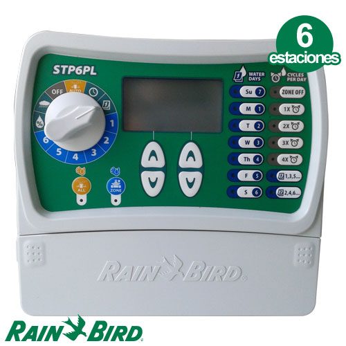 PROGRAMADOR DE RIEGO RAIN BIRD AUTOMATICO STP 6 ESTACIONES / ZONAS PLUS 230V