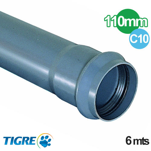 TUBO PVC CLASE 10 JUNTA ELASTICA 110mm