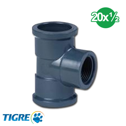 TEE 90º PVC SOLDABLE ROSCABLE 20mm x 1/2