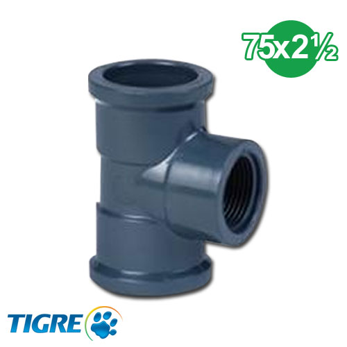 TEE 90º PVC SOLDABLE ROSCABLE 75mm x 2 1/2
